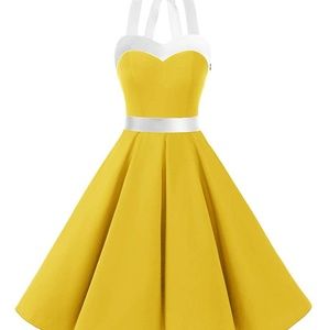 NWOT Dress Tells yellow swing dress